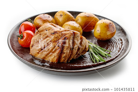 freshly grilled pork fillet steak freshly grilled pork fillet steak 101435811