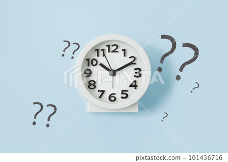 More time and more productivity. White clock on light blue background. 101436716