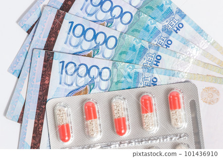 Rising prices for medical services and medicines in Kazakhstan concept Rising prices for medical services and medicines in Kazakhstan concept 101436910