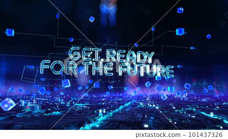Get ready for the future- businessman working and touching with augmented virtual reality at office. Get ready for the future- businessman working and touching with augmented virtual reality at office. 101437326
