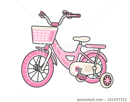 Pink bicycle hotsell with training wheels