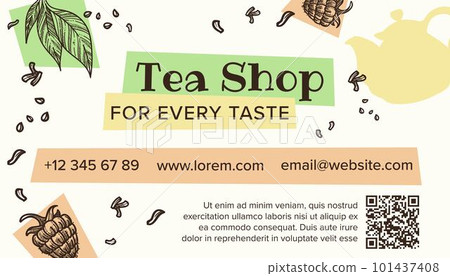Shop with tea for every taste, business cards 101437408