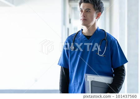Hospital scrub men's round 101437560