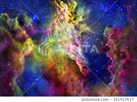 一顆恆星在發光的星雲中誕生 101437617