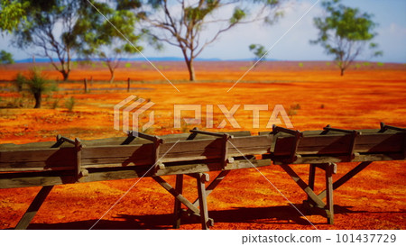 Traditional old wooden aqueduct in savanna Traditional old wooden aqueduct in savanna 101437729