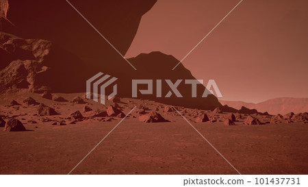 Fantastic martian landscape in rusty orange shades Fantastic martian landscape in rusty orange shades 101437731