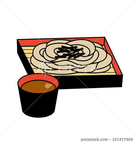 簡單可愛的 zaru soba 白色背景矢量與主線剪貼畫的插圖 簡單可愛的 zaru soba 白色背景矢量與主線剪貼畫的插圖 101437909