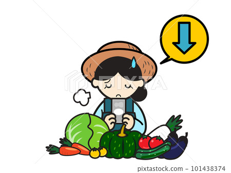 A farmer woman whose income has decreased A farmer woman whose income has decreased 101438374