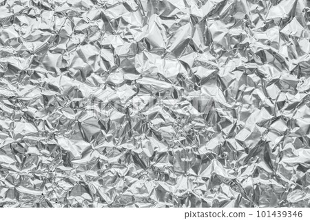 Shiny metal silver gray foil crumpled texture background 101439346