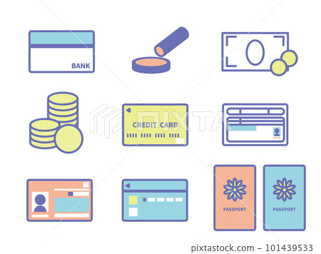 Icon set for ID cards, etc. Yumekawaii color Icon set for ID cards, etc. Yumekawaii color 101439533