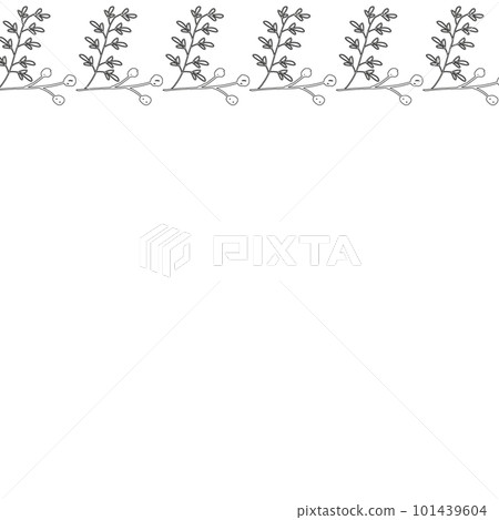 Template frame of spring flowers line art on a white background. Floral design for wedding invitation, banner, poster. Template frame of spring flowers line art on a white background. Floral design for wedding invitation, banner, poster. 101439604