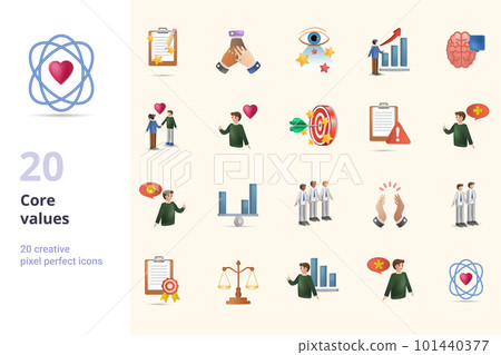 Core values set. Creative icons: imagination, tolerance, open-minded, ambition, logic, love, passion, accuracy, risk, optimism, fun, stability, diversity, integrity, empathy, quality, justice Core values set. Creative icons: imagination, tolerance, open-minded, ambition, logic, love, passion, accuracy, risk, optimism, fun, stability, diversity, integrity, empathy, quality, justice 101440377