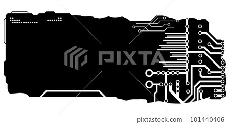 Rectangular design clipart in tech style isolated on white. Short tech plate with copy space. Clipart. Rectangular design clipart in tech style isolated on white. Short tech plate with copy space. Clipart. 101440406