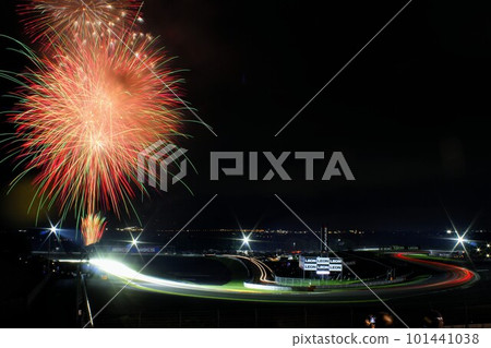 Car lights and fireworks 1 Car lights and fireworks 1 101441038