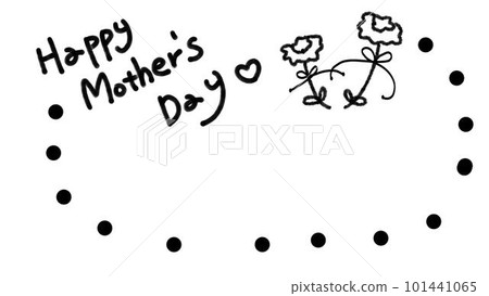A simple, cool, fashionable hand-drawn illustration message card with copy space for Mother's Day. 101441065