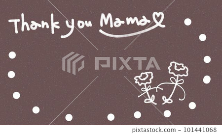 A simple, cool, fashionable hand-drawn illustration message card with copy space for Mother's Day. 101441068