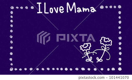 A simple, cool, fashionable hand-drawn illustration message card with copy space for Mother's Day. 101441070