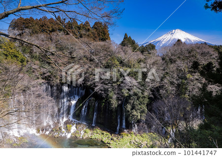 從靜岡縣富士宮市白絲瀑布展望台看到的富士 101441747