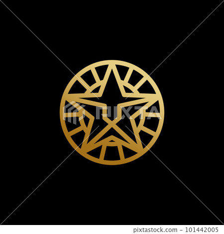 Luxury Golden Star With Lion Face Logo Design Luxury Golden Star With Lion Face Logo Design 101442005