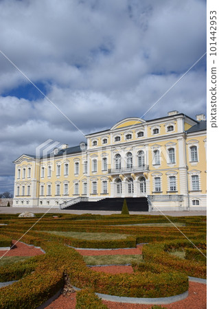 Latvia Rundale Palace shining in the blue sky 101442953