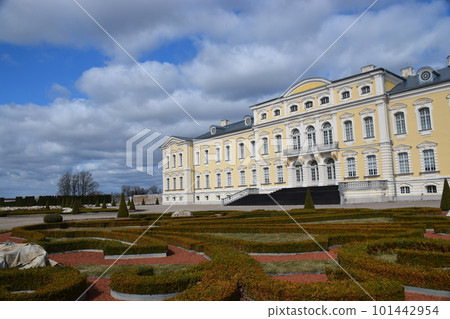 Latvia Rundale Palace shining in the blue sky 101442954