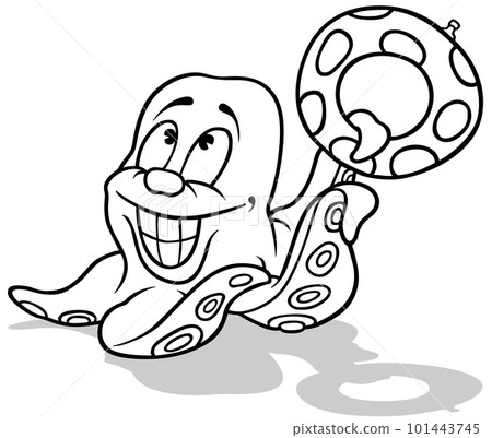Drawing of a Smiling Octopus Drawing of a Smiling Octopus 101443745