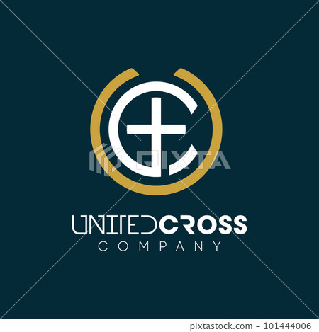 Christian Cross Church Initials Monogram U C CU UC Logo design 101444006