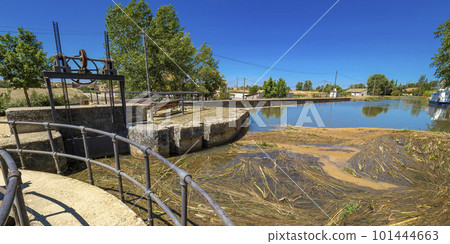 Canal Floodgate, Canal of Castile, Fromista, Spain Canal Floodgate, Canal of Castile, Fromista, Spain 101444663