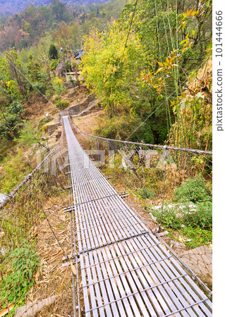 Suspension Footbridge, Annapurna Conservation Area, Nepal Suspension Footbridge, Annapurna Conservation Area, Nepal 101444666