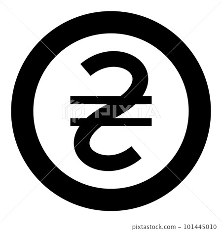 Hryvnia UAH symbol money Ukraine Ukrainian currency sign icon in circle round black color vector illustration image solid outline style Hryvnia UAH symbol money Ukraine Ukrainian currency sign icon in circle round black color vector illustration image solid outline style 101445010