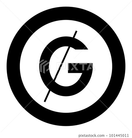 Guarani PYG Sign Paraguay currency symbol Paraguayan icon in circle round black color vector illustration image solid outline style Guarani PYG Sign Paraguay currency symbol Paraguayan icon in circle round black color vector illustration image solid outline style 101445011