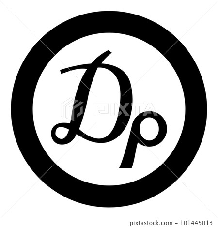 Drachma symbol current currency Greece sign money GRD monetary greek icon in circle round black color vector illustration image solid outline style 101445013