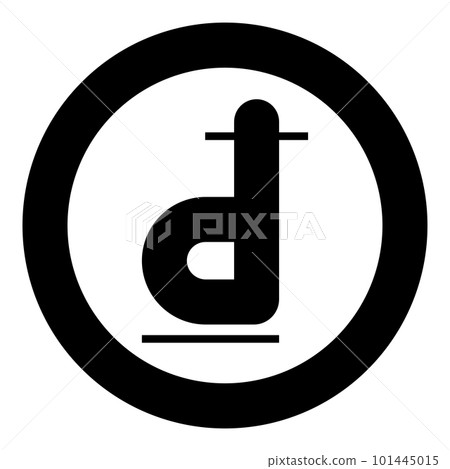 Dong sign Vietnamese money symbol Thai currency VND Vietnam cash icon in circle round black color vector illustration image solid outline style 101445015
