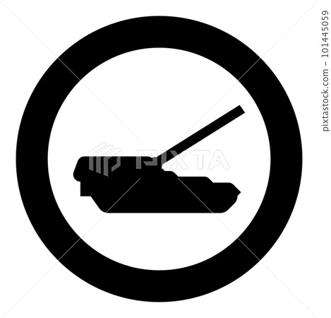 Self-propelled howitzer artillery system icon in circle round black color vector illustration image solid outline style Self-propelled howitzer artillery system icon in circle round black color vector illustration image solid outline style 101445059