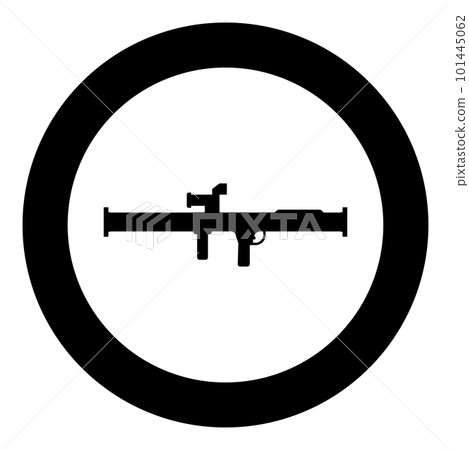 Store grenade launcher bazooka gun rocket system icon in circle round black color vector illustration image solid outline style 101445062