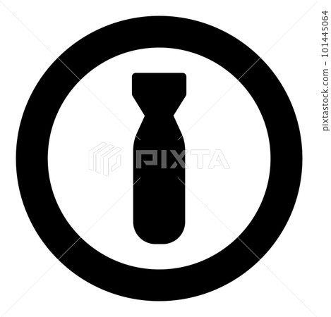 Bomb air icon in circle round black color vector illustration image solid outline style Bomb air icon in circle round black color vector illustration image solid outline style 101445064