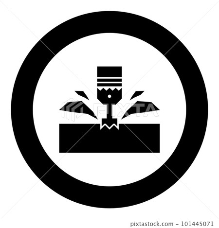 CNC milling machine material metalworking cutter plunger metalwork industry lathe plunge power tool technology tooling carving shavings icon in circle round black color vector illustration image CNC milling machine material metalworking cutter plunger metalwork industry lathe plunge power tool technology tooling carving shavings icon in circle round black color vector illustration image 101445071