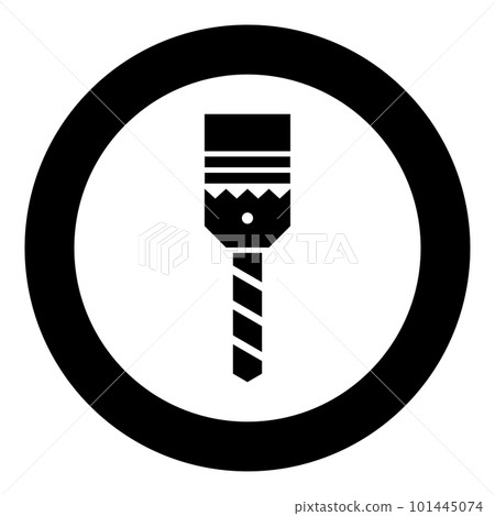 Drill with cartridge bit stationary use icon in circle round black color vector illustration image solid outline style 101445074