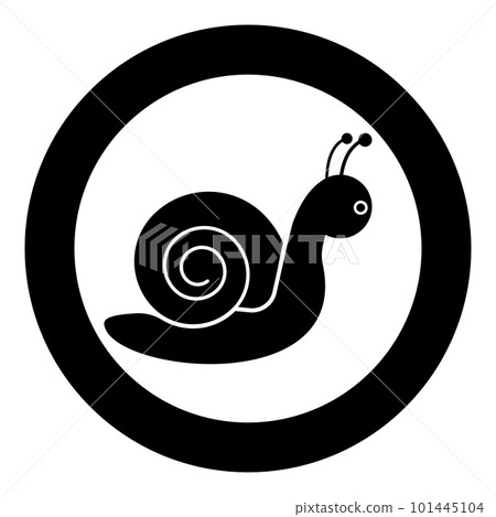 Snail mollusc icon in circle round black color vector illustration image solid outline style Snail mollusc icon in circle round black color vector illustration image solid outline style 101445104