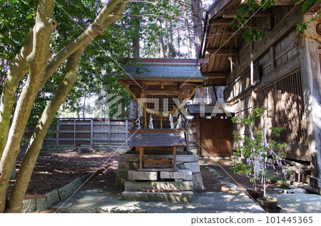 信州、安曇野、下堀諏訪神社 新明社、安曇野名匠、立川豐八，建於文政時代 101445365