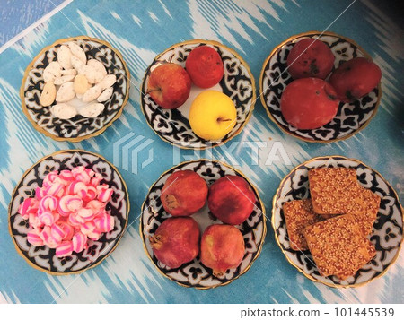 【烏茲別克斯坦】餐桌上早餐的水果和糖果(Ichan Kala Khiva) 【烏茲別克斯坦】餐桌上早餐的水果和糖果(Ichan Kala Khiva) 101445539