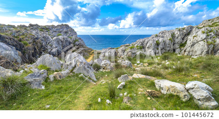 Coastline and Cliffs, Buelna, Asturias, Spain 101445672
