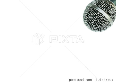 Vocal microphone head for singing isolated on white.Text space 101445705
