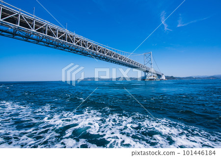 Onaruto Bridge seen from a sightseeing boat, Naruto Strait Onaruto Bridge seen from a sightseeing boat, Naruto Strait 101446184