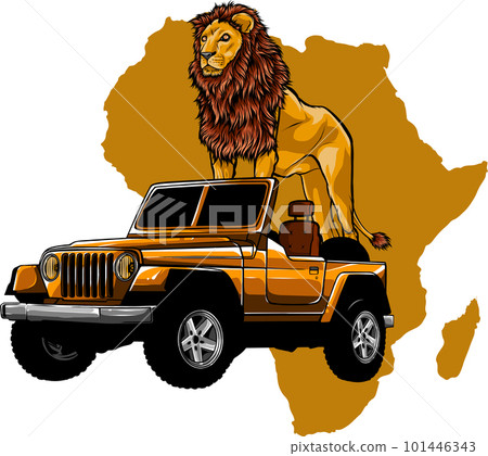 Africa Map Silhouettes of wild sunset safari animals Africa Map Silhouettes of wild sunset safari animals 101446343