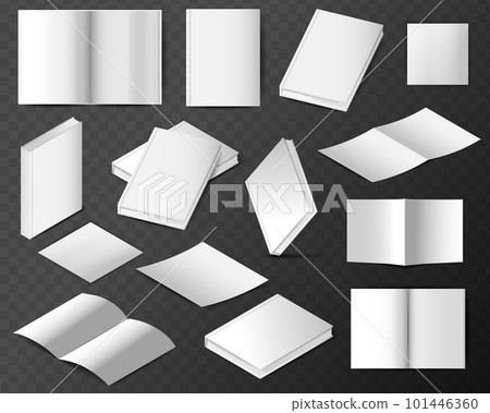 Set of Empty book mockup. Realistic blank book in hardcover in different angles. Applicable for design presentation. Mock Up Template Ready For Your Design. Vector EPS10 101446360
