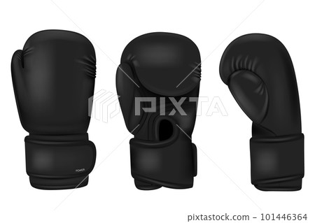 Color boxing gloves. Sport professional equipment for punch boxers decent. Realistic professional accessories. 3d isolated objects utter vector set Color boxing gloves. Sport professional equipment for punch boxers decent. Realistic professional accessories. 3d isolated objects utter vector set 101446364