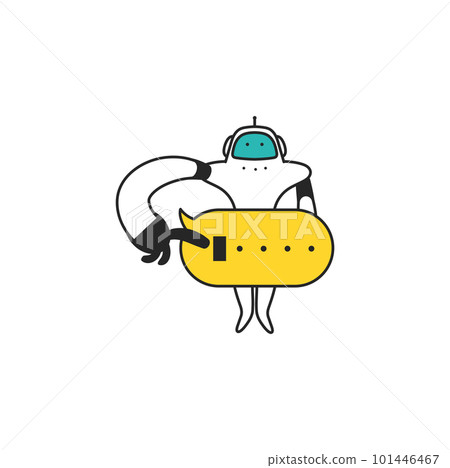 Humanoid robot that generates prompts by itself Illustration material 101446467