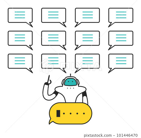 AI robot that derives multiple answers to prompts Illustration material 101446470