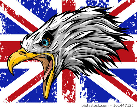 Mascot Head of an Eagle with england flag vector illustration design Mascot Head of an Eagle with england flag vector illustration design 101447125